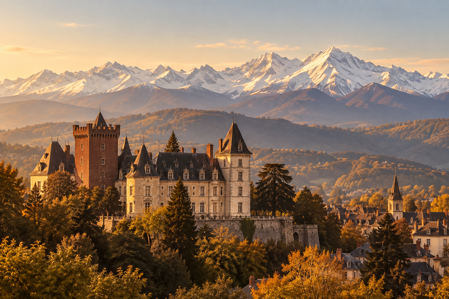 La ligne des Pyrénées vue de Pau